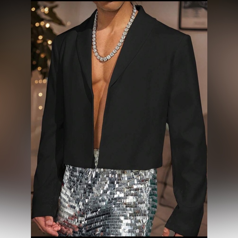 NEW SHEIN Elegant Black Men's Jacket Size XXL